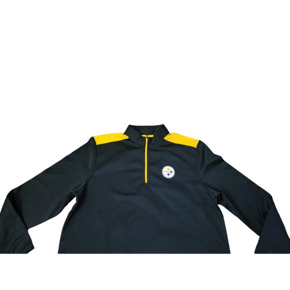 NFL Apparel Pittsburgh Steelers 1/4 Zip Black Mens Fleece in good condition. - Picture 2 of 6